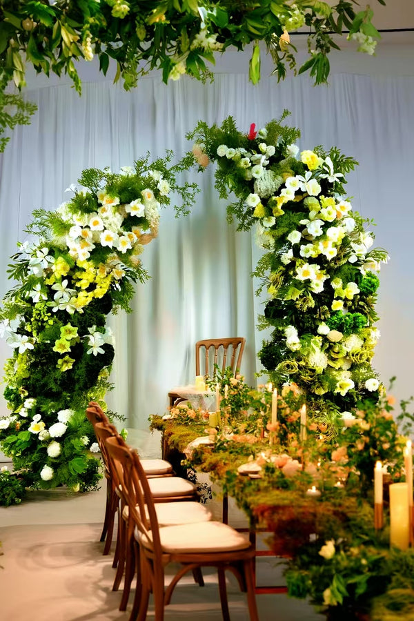 White Floral & Greenery Wildflower Arches