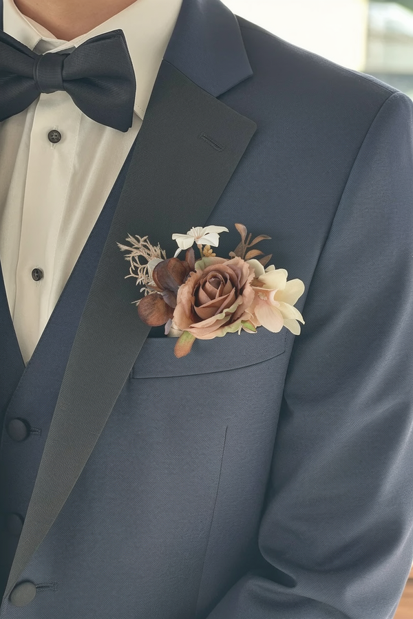 Terracotta Rose Boutonniere