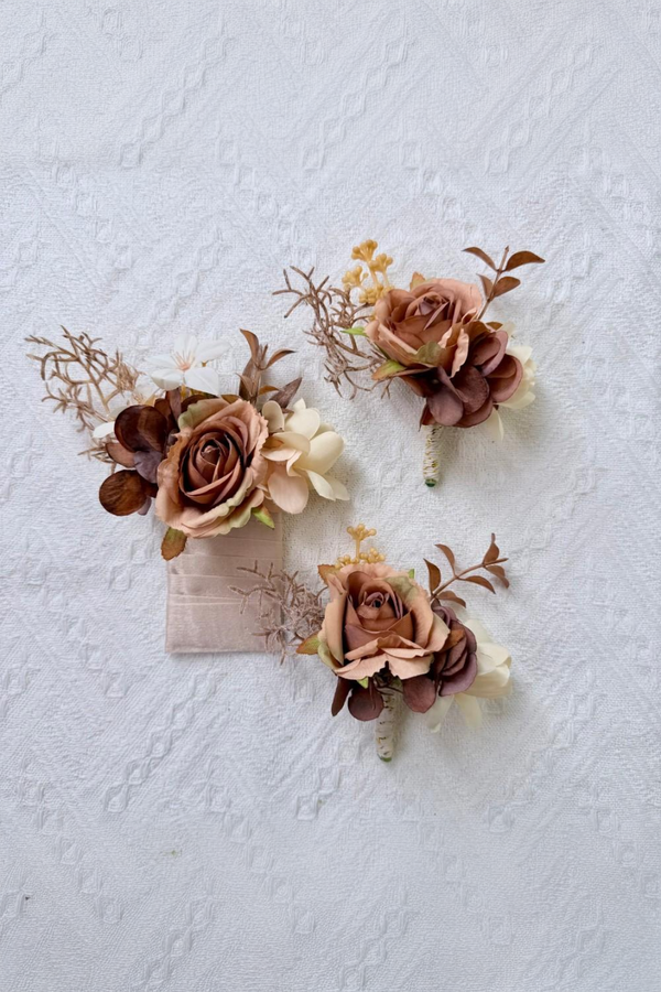 Terracotta Rose Boutonniere