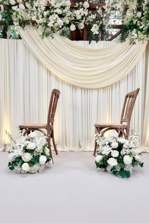 Greenery & White Aisle Runner