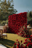 Crimson Elegance: Red Yolanda Flower Walls for Unforgettable Wedding Backdrops