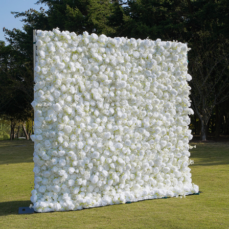 Level up Your Decor with Breath: 3D White Flower Wall Curtain Rose Backdrop
