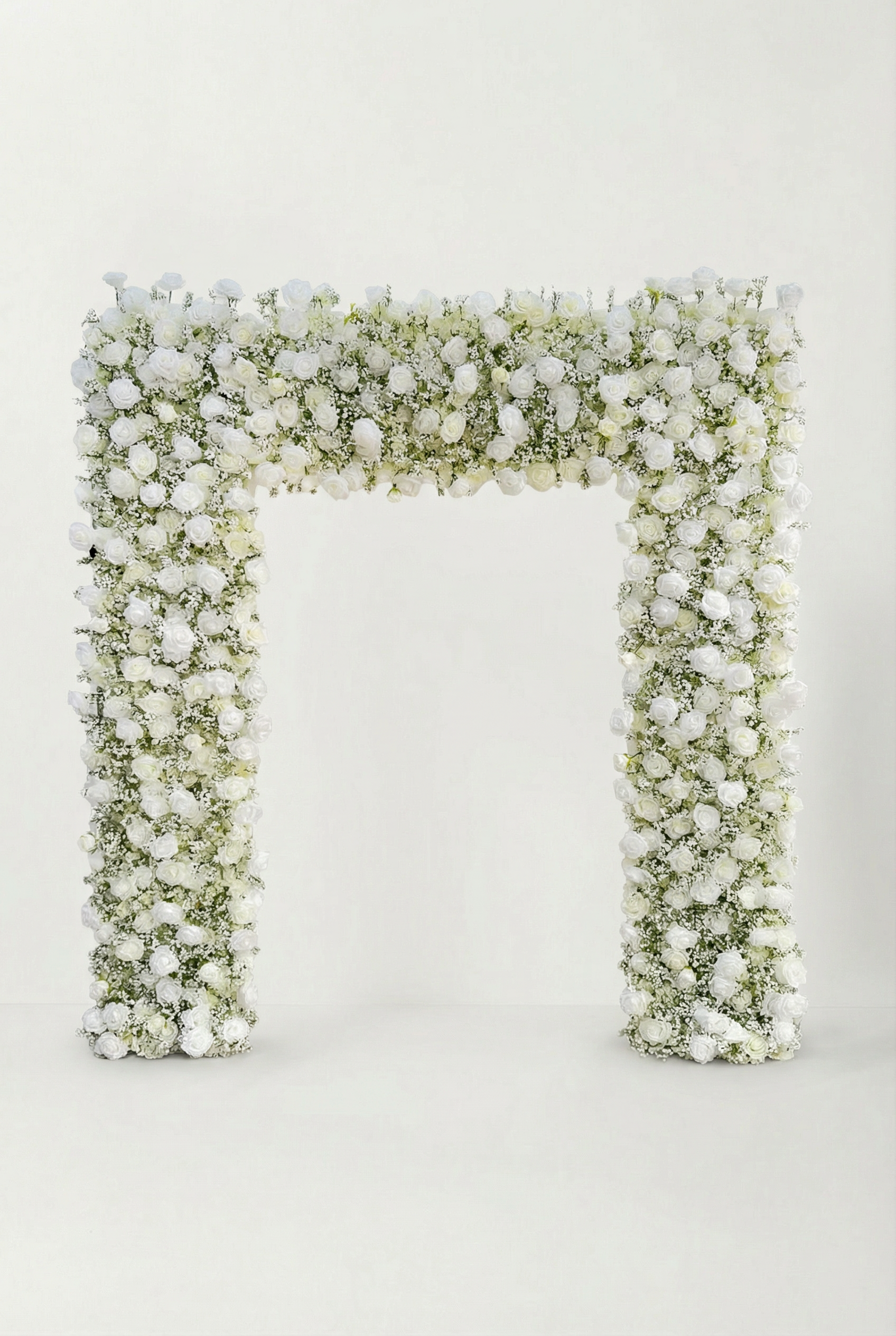 White Rose & Baby’s Breath Square Arch