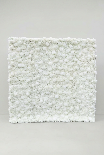 3D White Rose and Dahlia Flower Wall