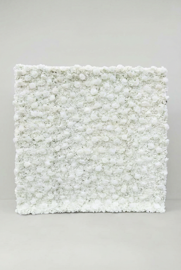 3D White Rose and Dahlia Flower Wall