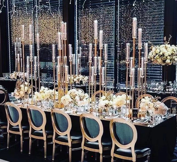 50''-Gold 8 Arm Metal Cluster Candelabra Holder