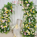 Wildflower Wedding Arch: Artificial Rose & Hydrangea Floral Arrangement