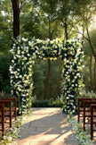Rollable Artificial  roses and green plants Arch