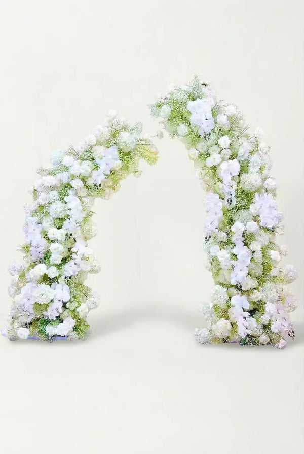 Fresh Green & White Baby's Breath Wedding Arch