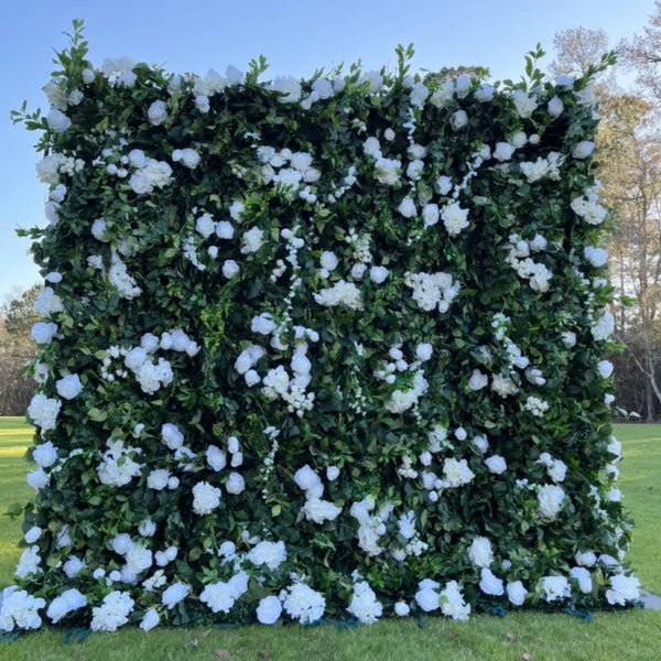 5D  Flower Wall 8*8ft  - Flower Wall Rolling Up Curtain Wall, Fabric Flower Wall, Wedding Party Photo Backdrop