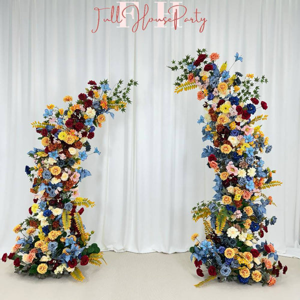U.S. Local Stock -Wildflower-Inspired Spring and Summer Wedding Arch Décor.Wedding Archway Artificial  Rose  Archway,Flower Row Arrrangement