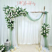 Wedding arch decoration with white roses and eucalyptus leaves（USA Local Stock）（Free matching curtains ）