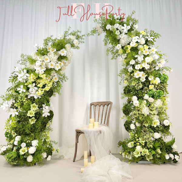 U.S. local stock- Wedding Archway with Spring Vitality – Floral Row Arrangement for Marriage, Wedding Pillars, and Event Backdrop Decoration