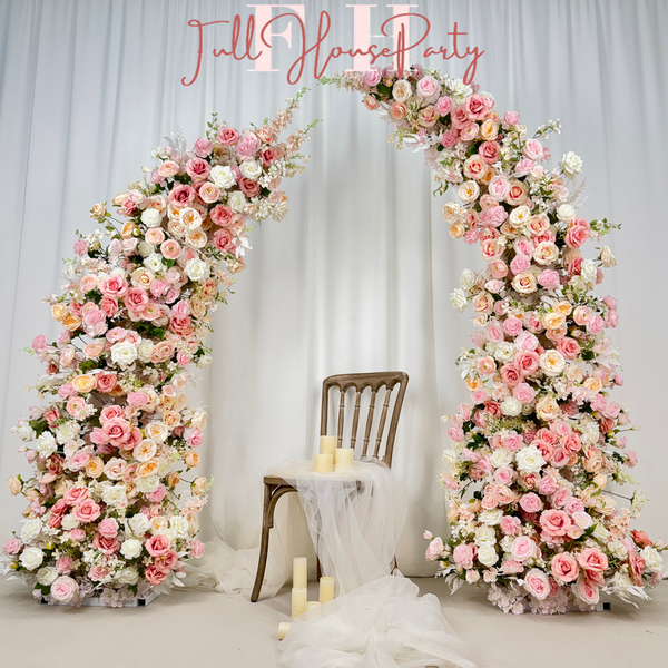 Wildflower-Inspired Wedding Arch Flower with Spring Vitality – Floral Row Arrangement for Marriage, Wedding Pillars, Backdrop Decoration