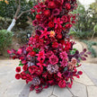 Burgundy Red Vintage Floral Wedding Arch