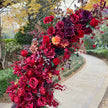 Burgundy Red Vintage Floral Wedding Arch