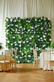 Lush Greenery White Flower Backdrop Wall