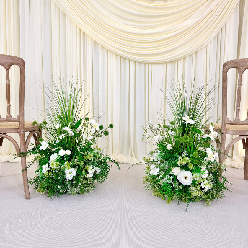 Wild Green Blooms Aisle Runner