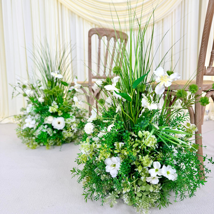 Wild Green Blooms Aisle Runner
