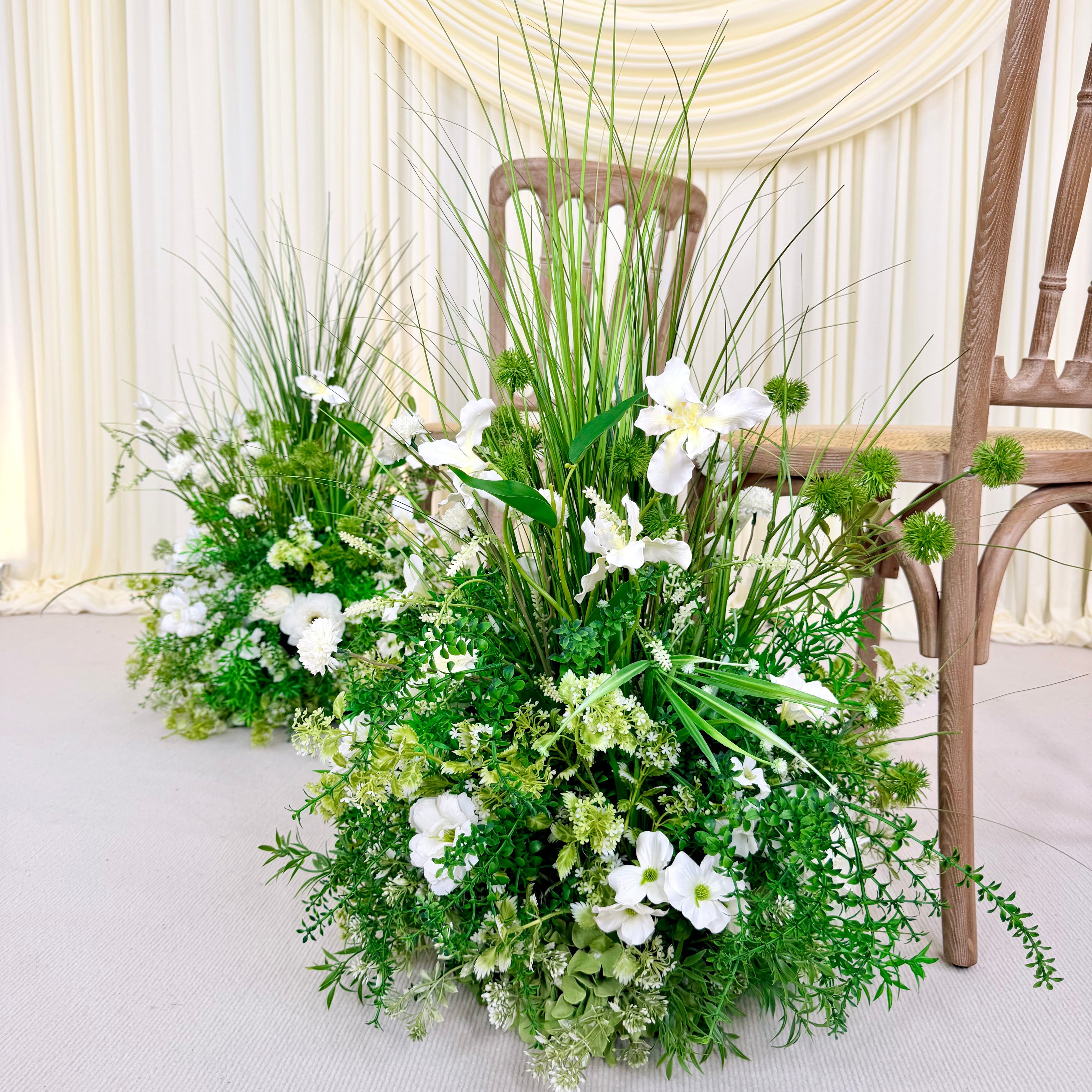 Wild Green Blooms Aisle Runner