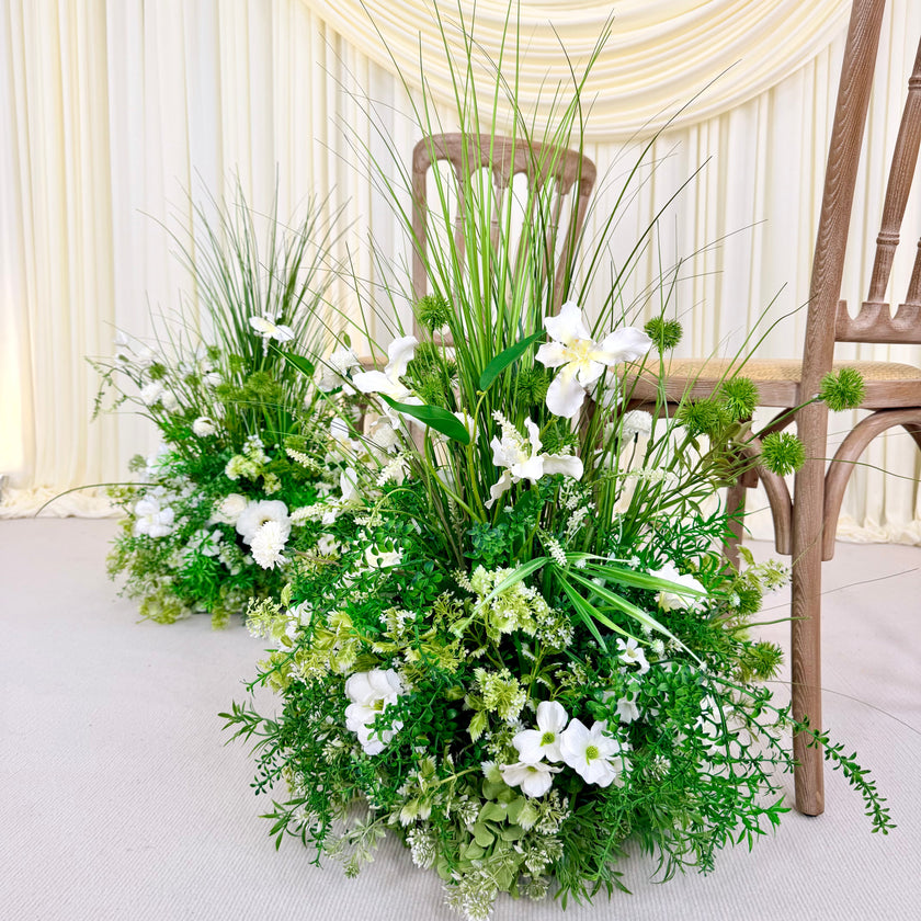 Wild Green Blooms Aisle Runner