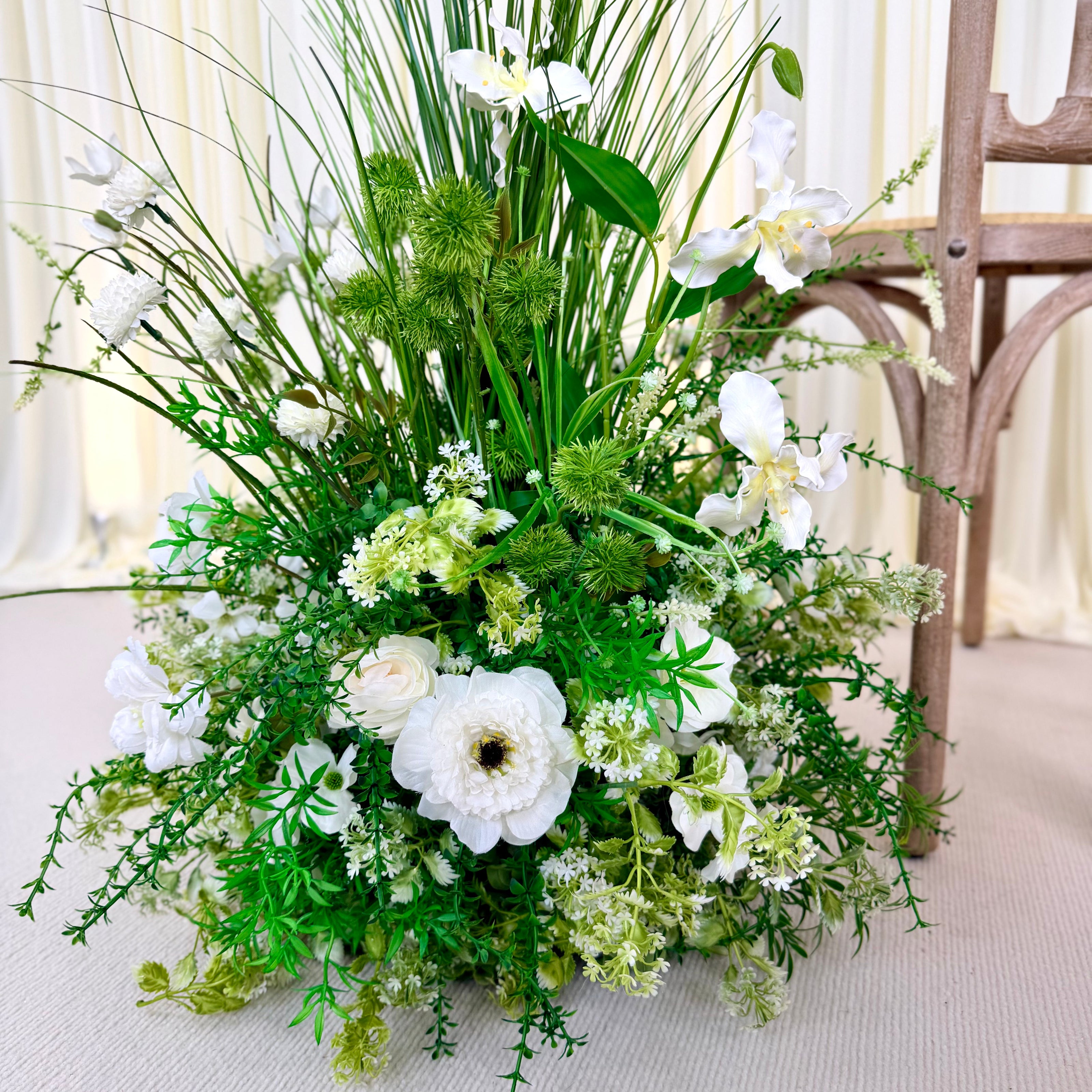 Wild Green Blooms Aisle Runner