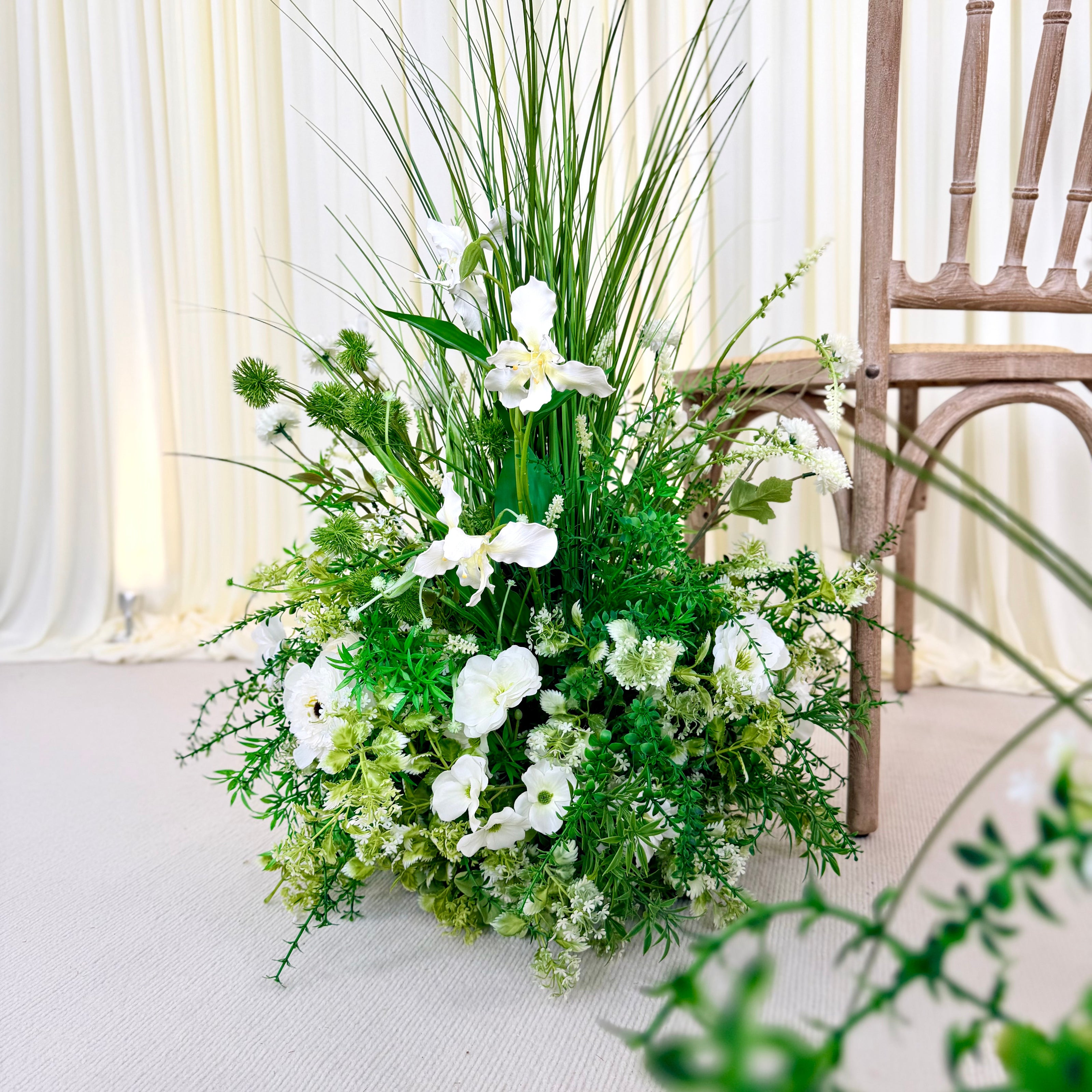 Wild Green Blooms Aisle Runner
