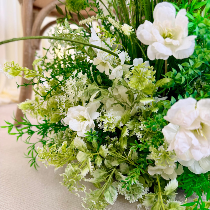 Wild Green Blooms Aisle Runner