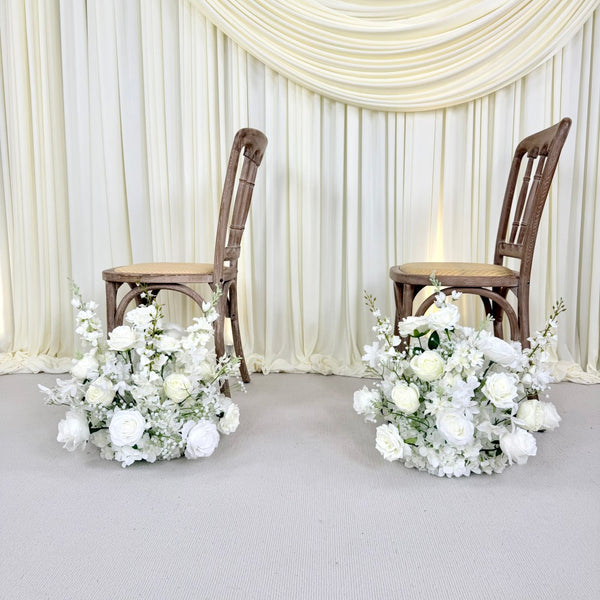 Pure White Aisle Floral Runner