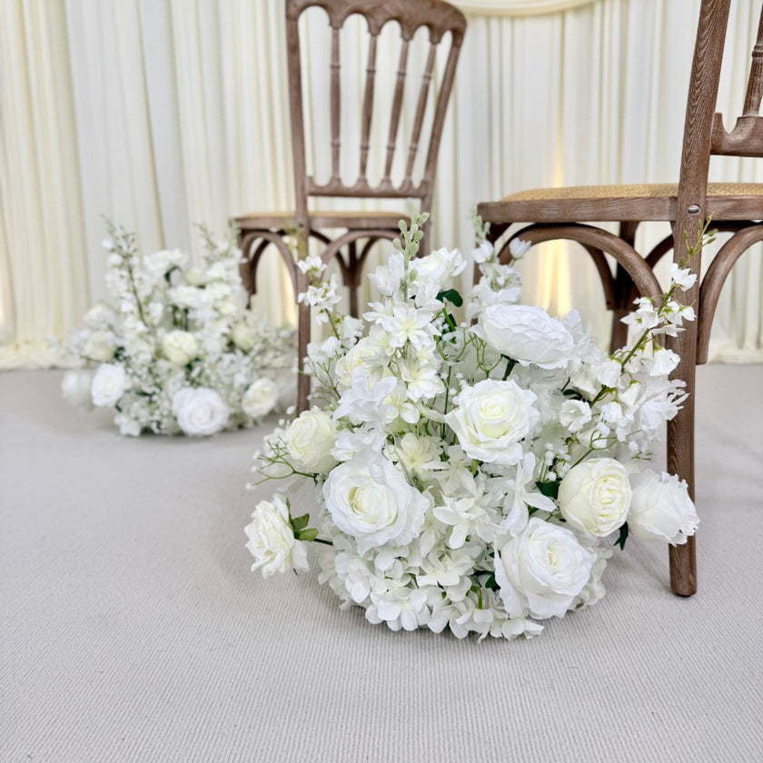 Pure White Aisle Floral Runner
