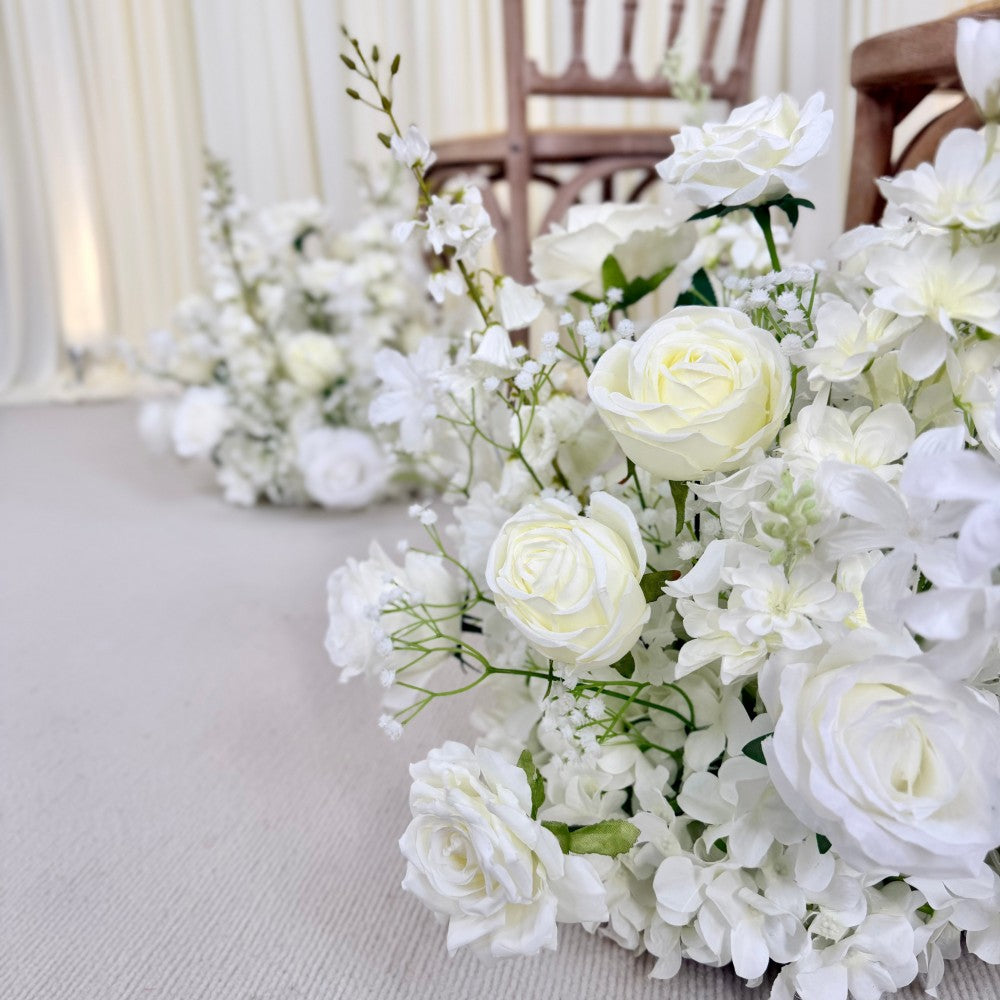 Pure White Aisle Floral Runner