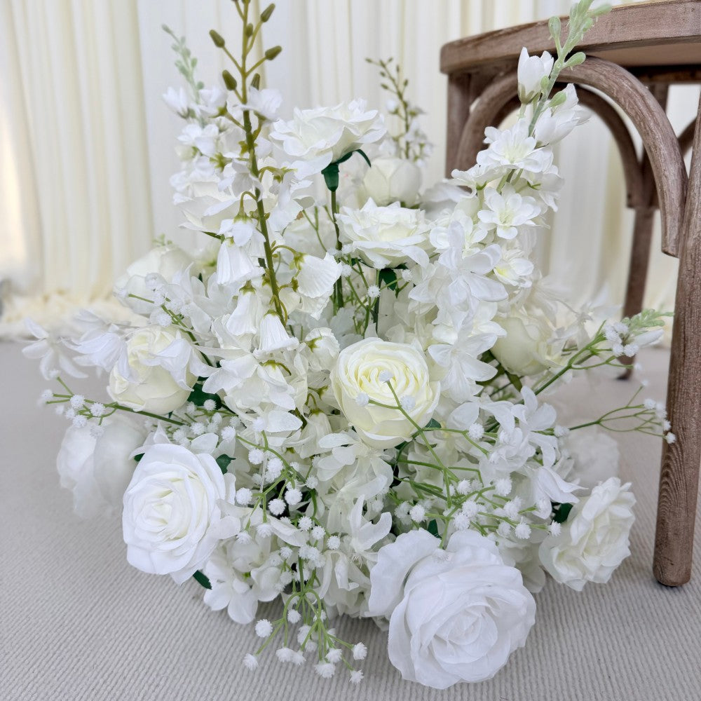 Pure White Aisle Floral Runner