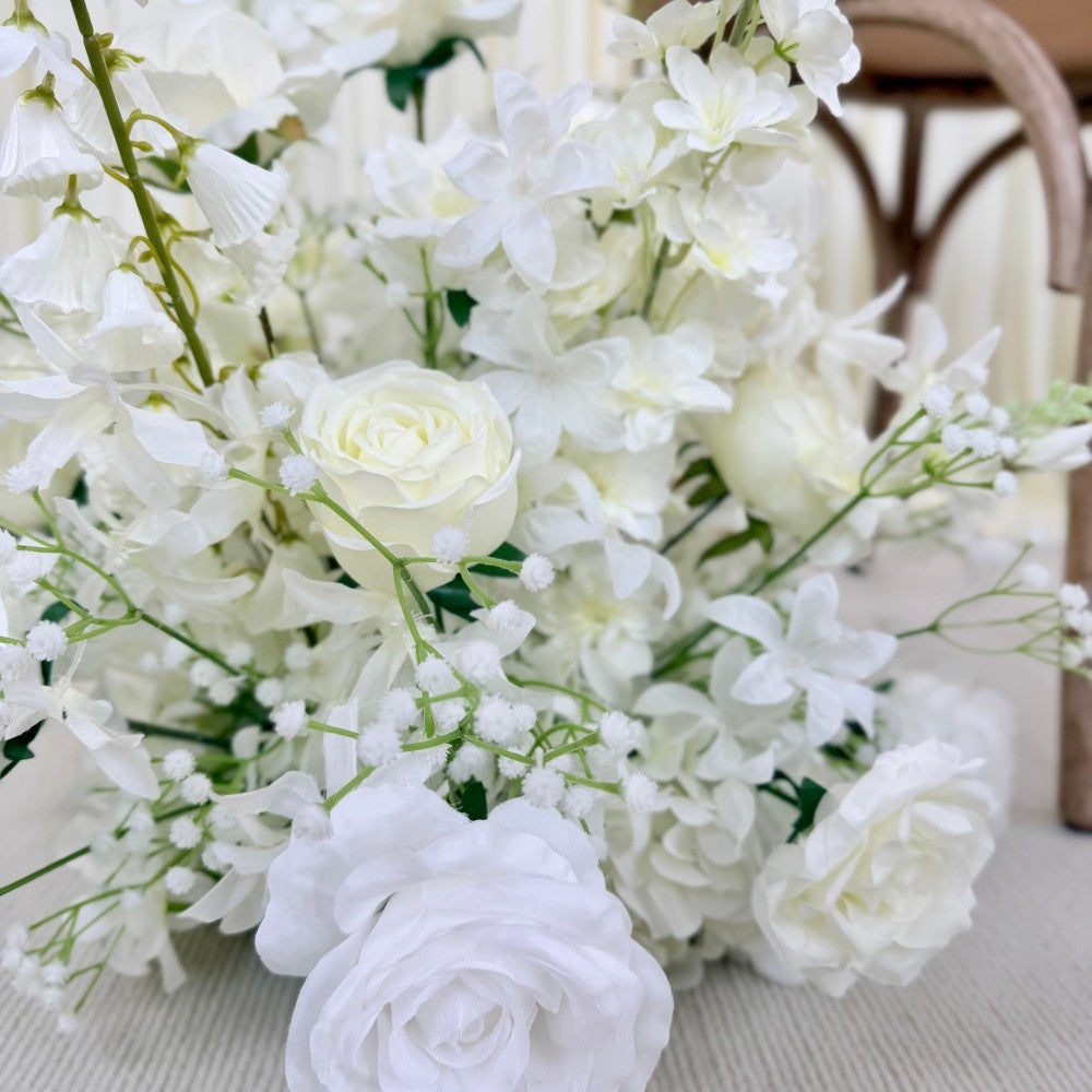 Pure White Aisle Floral Runner