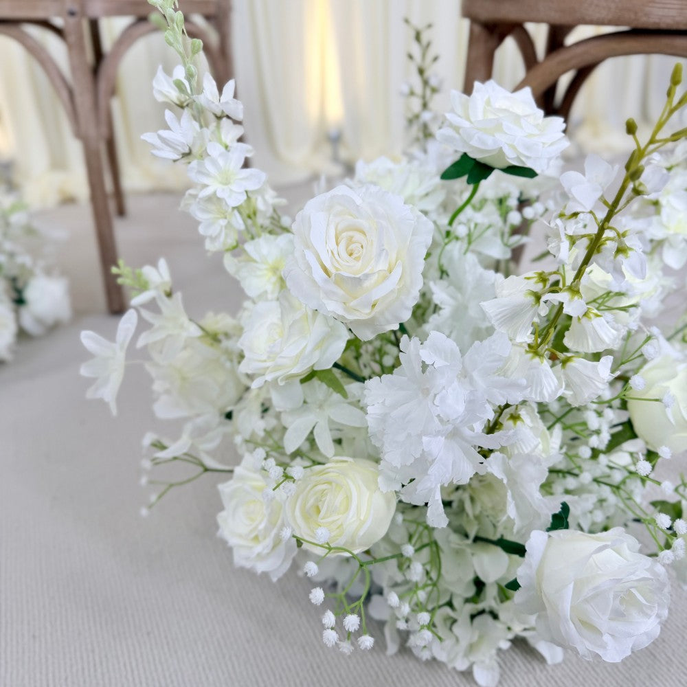 Pure White Aisle Floral Runner