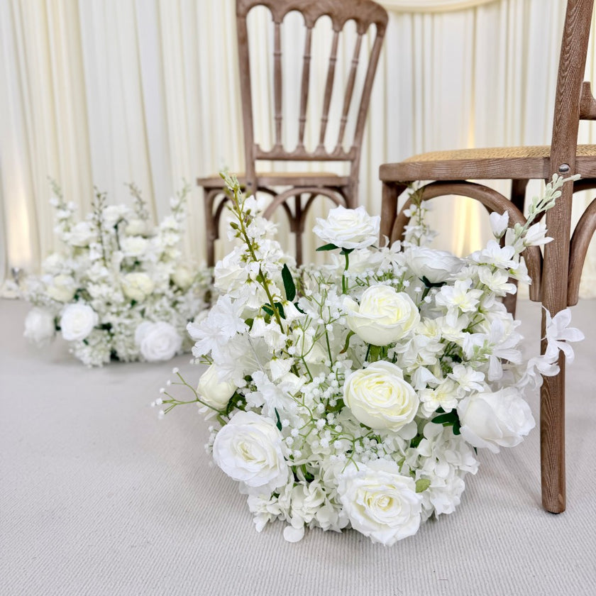 Pure White Aisle Floral Runner