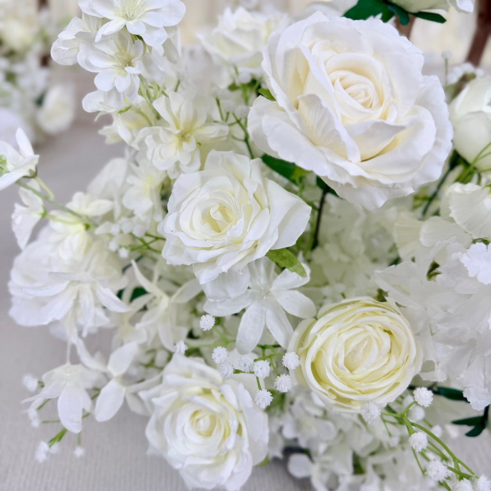 Pure White Aisle Floral Runner