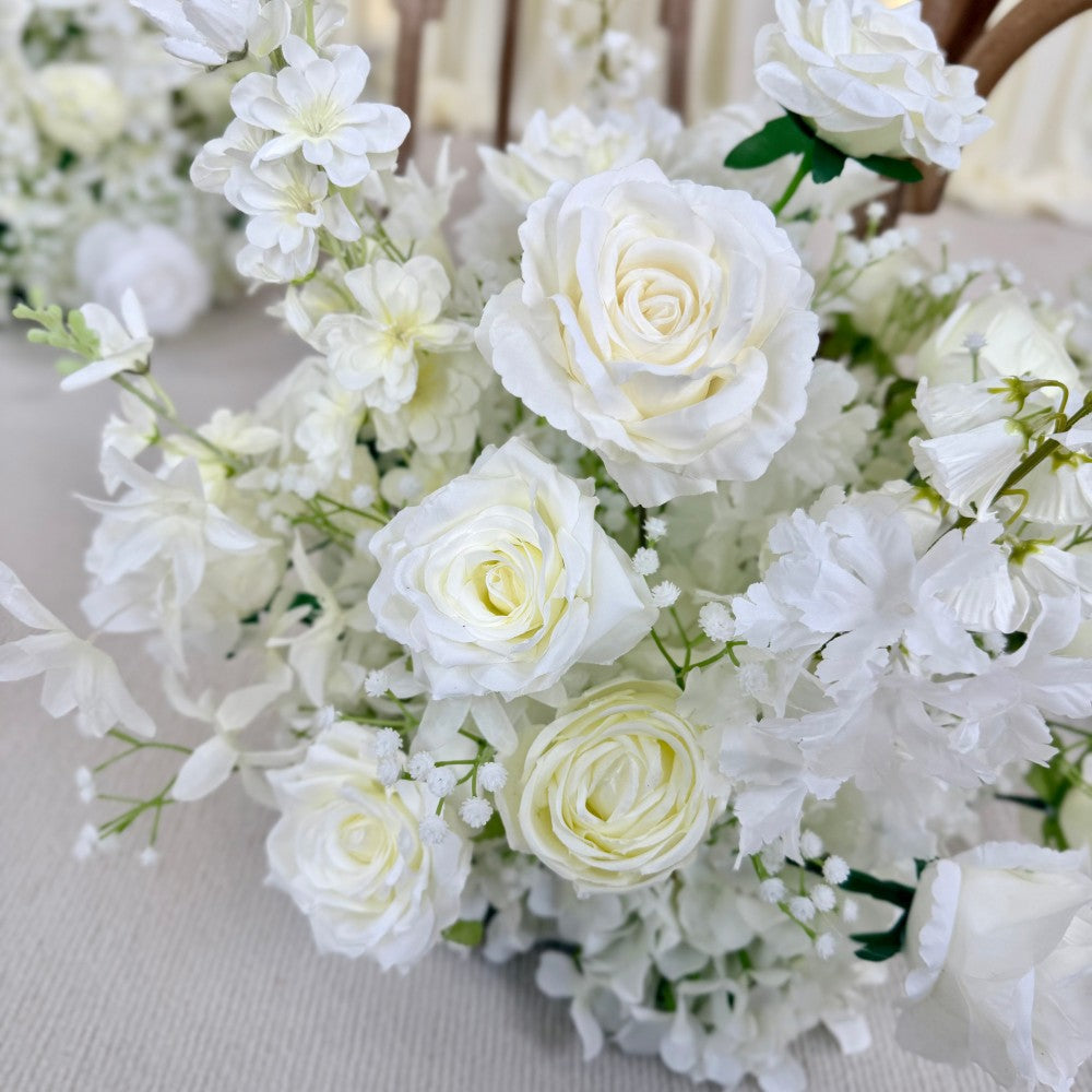 Pure White Aisle Floral Runner