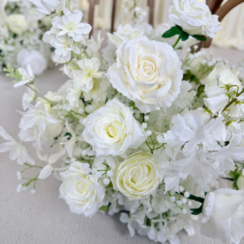 Pure White Aisle Floral Runner