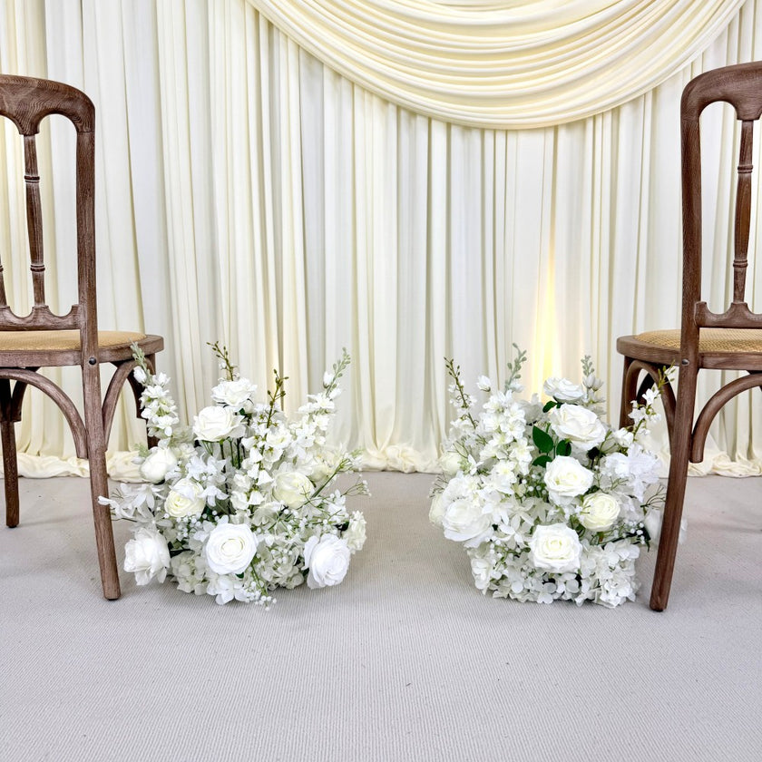 Pure White Aisle Floral Runner