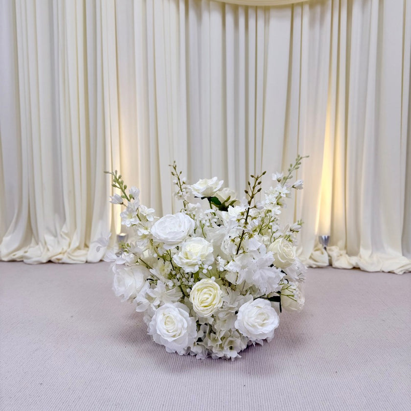 Pure White Aisle Floral Runner