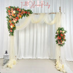 USA Local Stock---Wedding Arch Decoration with pink purple and white roses （Free matching curtains ）
