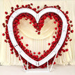 5D Red Heart-Shaped Floral Arch Backdrop