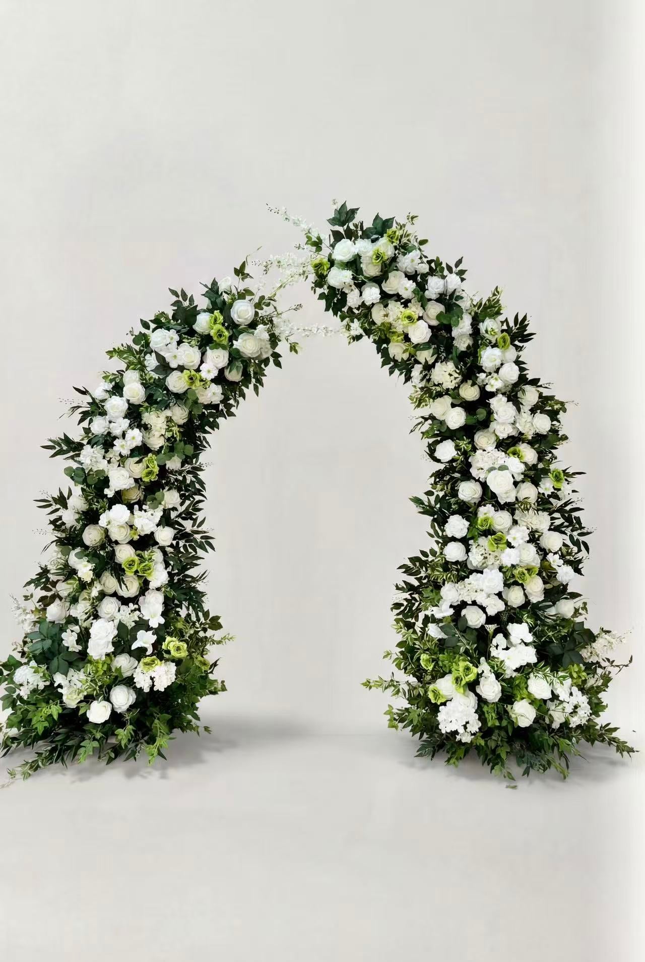 White Green Forest-Style Wedding Floral Arch