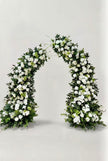 White Green Forest-Style Wedding Floral Arch