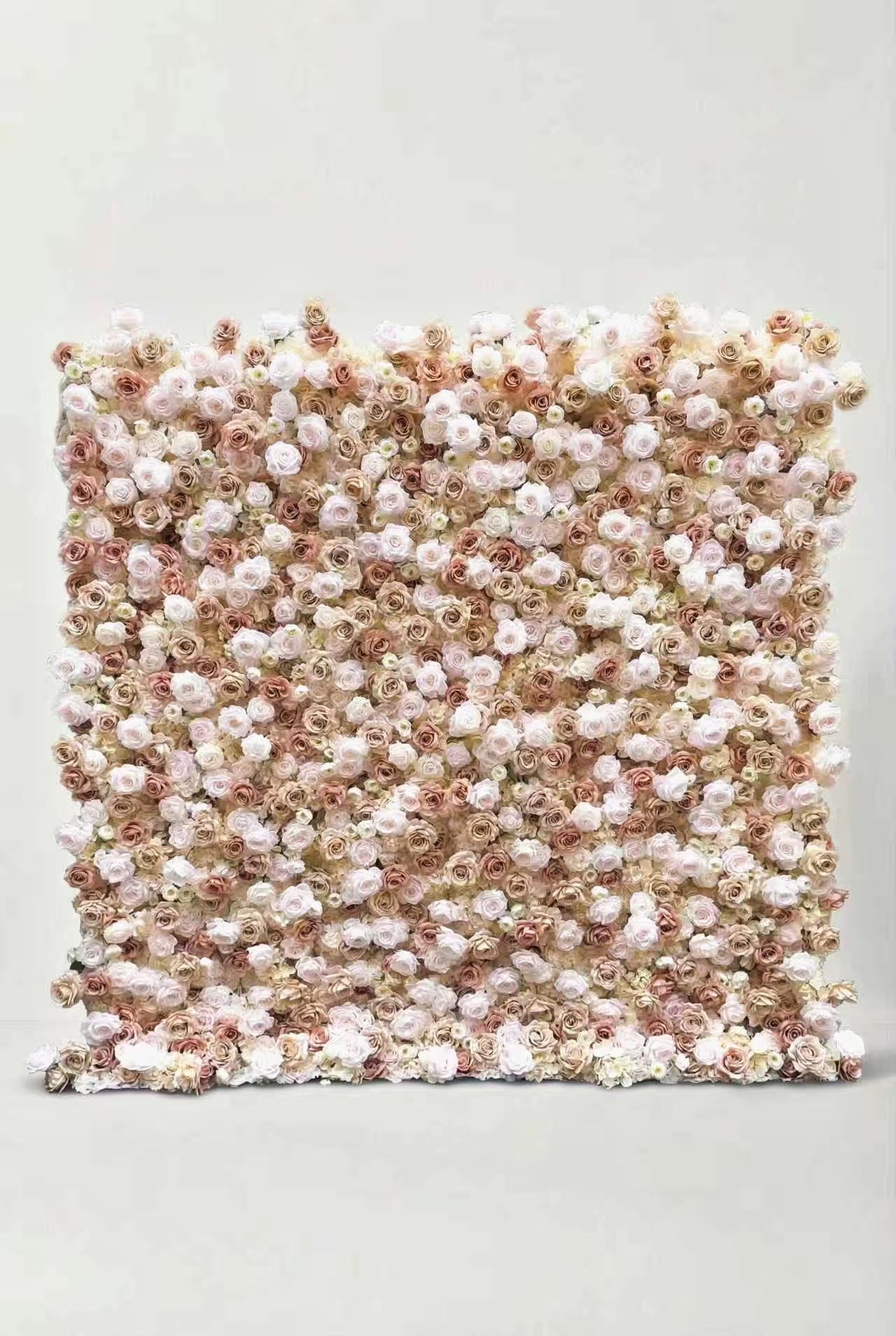 Blush Champagne Faux Rose Backdrop Wall