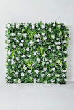Lush Greenery White Flower Backdrop Wall