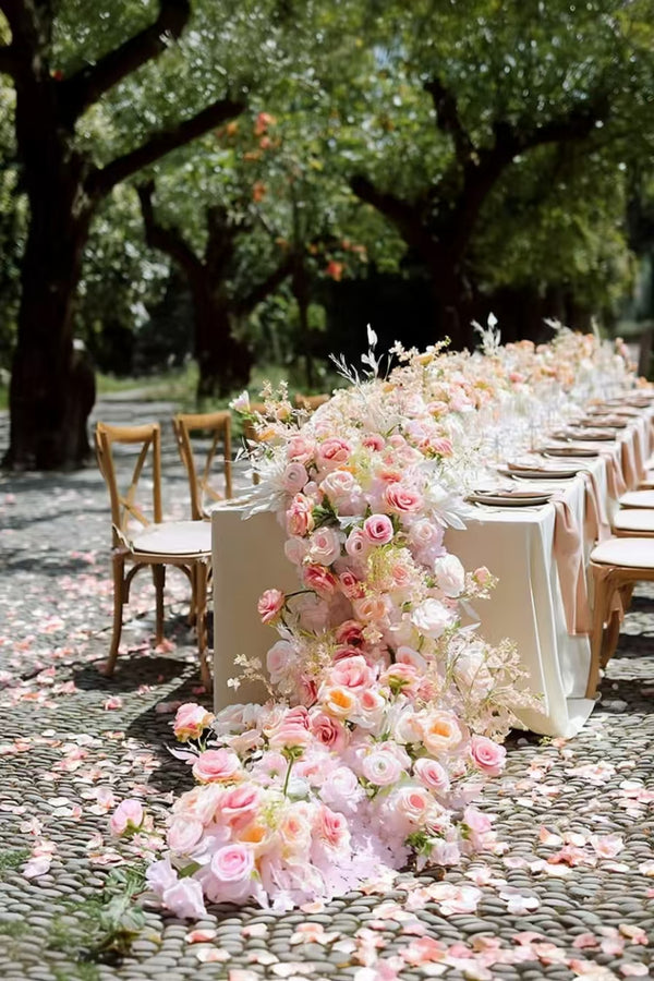 Blush Pink Roses Floral Garland for Arch, Wedding Centerpiece