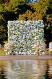 5D White Rose & Greenery Flower Wall