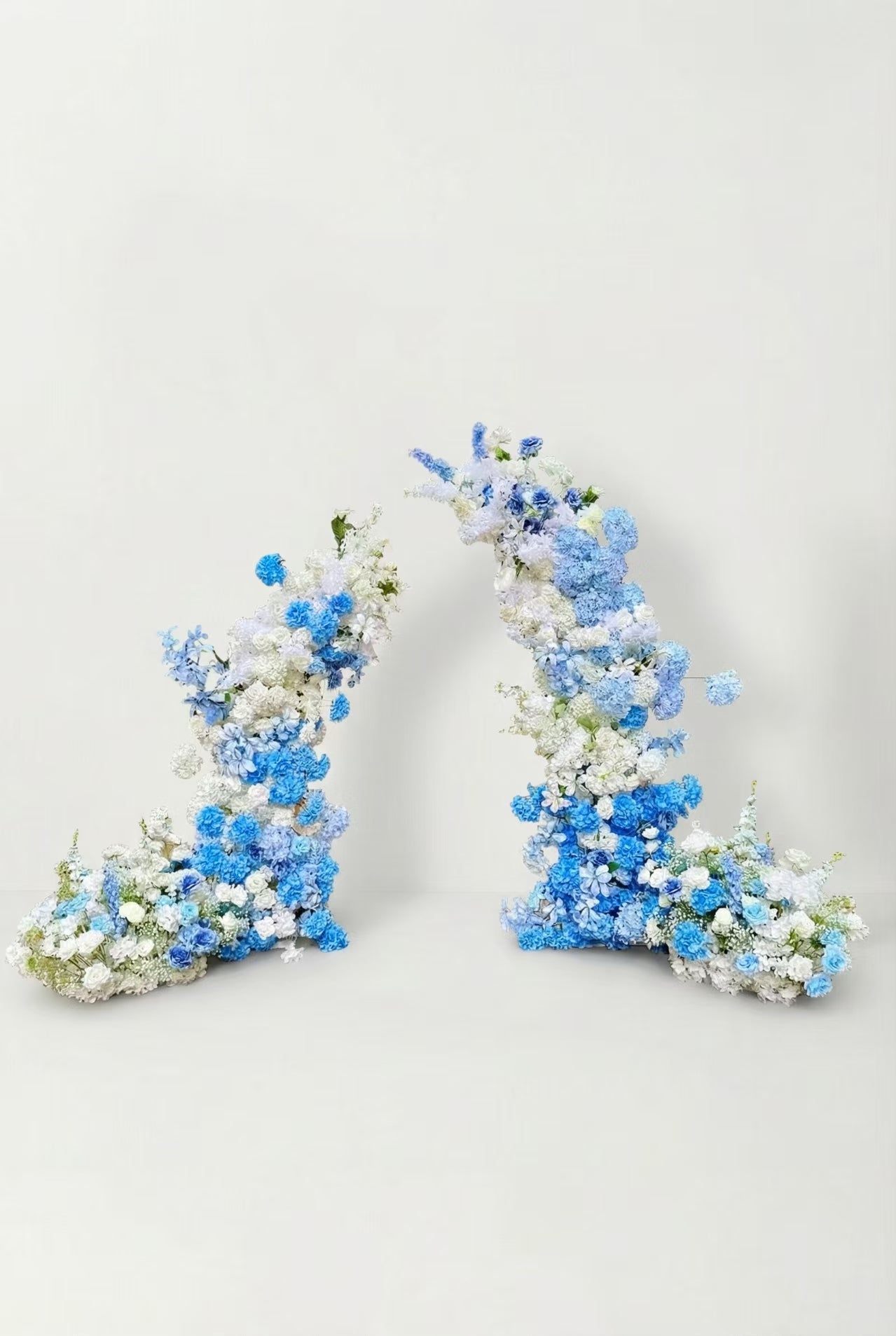 Fresh Blue Gradient Floral Arch Backdrop