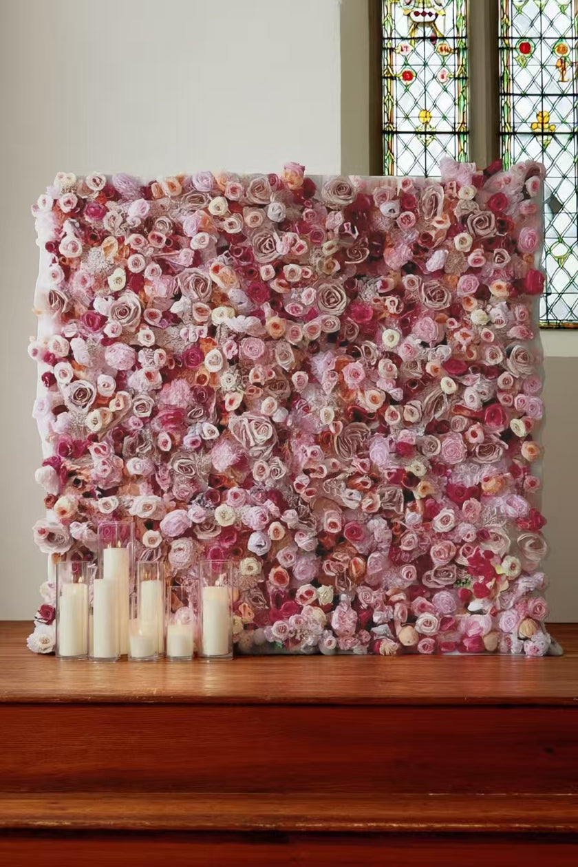 5D Pink Roses Flower Wall